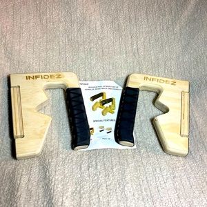 InFidez Wooden Pull-Up & Pull-Up/ Resistance Band Handles w/ Rubber Grips